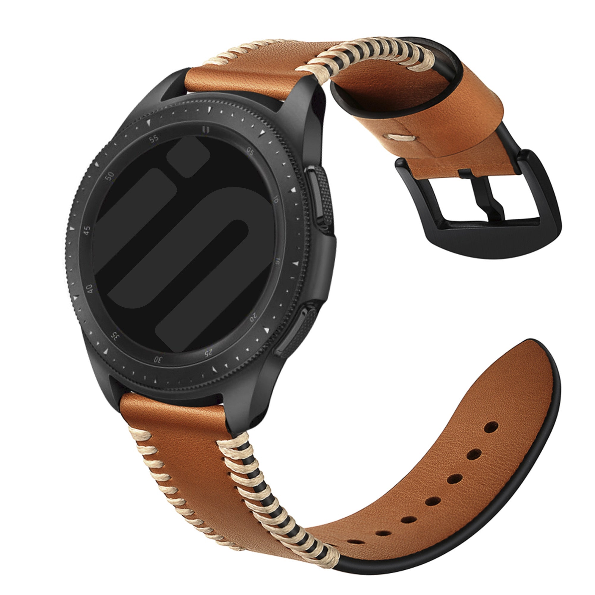 Amazfit Active 2 Stitched Leather Strap (Brown)