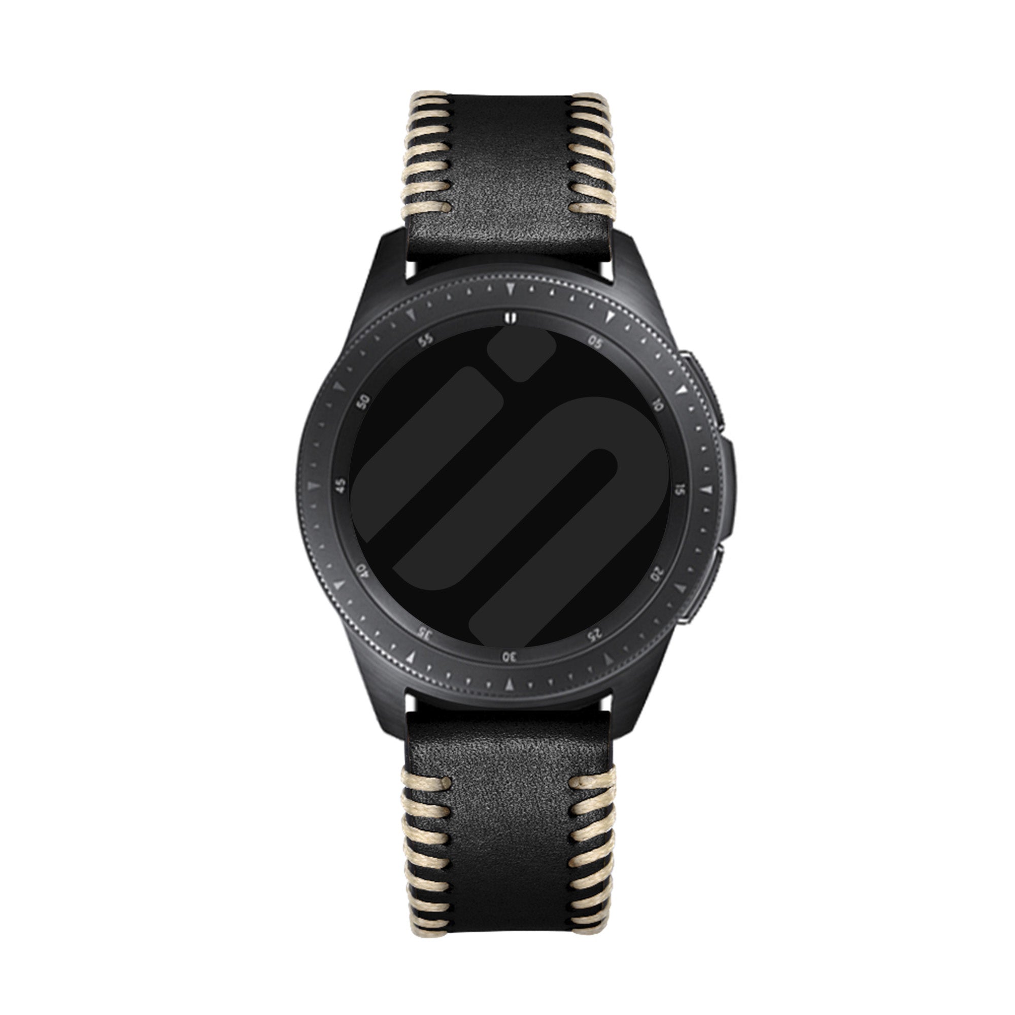 Polar Grit X Stitched Leather Strap (Black)