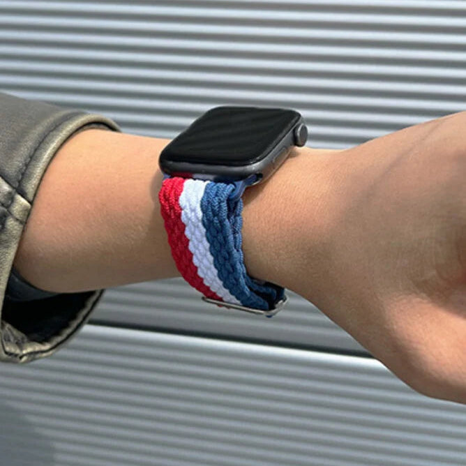 Red nylon apple watch band discount