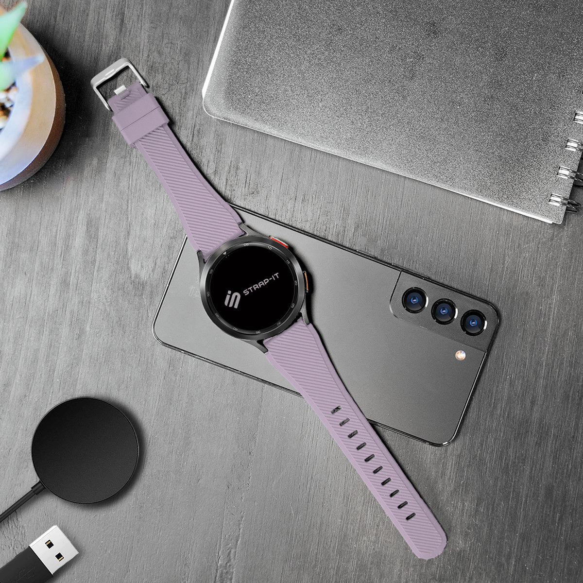 Withings Steel HR Sport Twill Silicone Strap (Lilac)