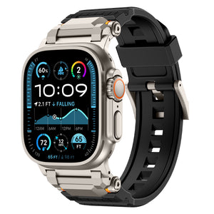 Apple Watch 'Adventurer' Silicone Strap (Black with Titanium)