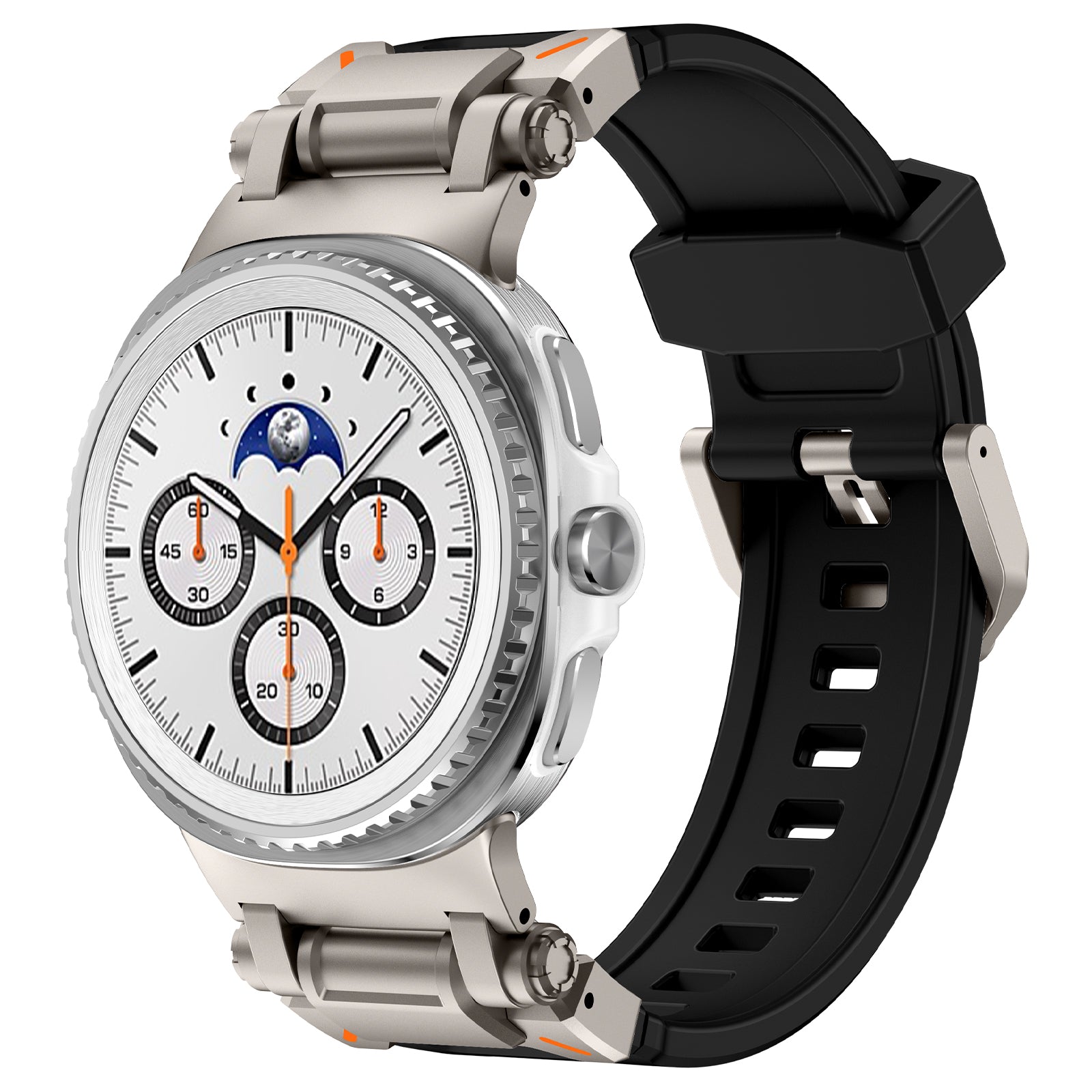 Samsung Galaxy Watch 8 - 44mm 'Explorer' Silicone Strap (Black with Titanium)