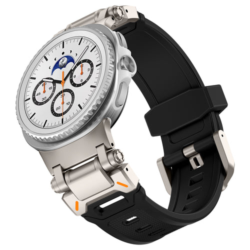 Samsung Galaxy Watch 8 - 44mm 'Explorer' Silicone Strap (Black with Titanium)