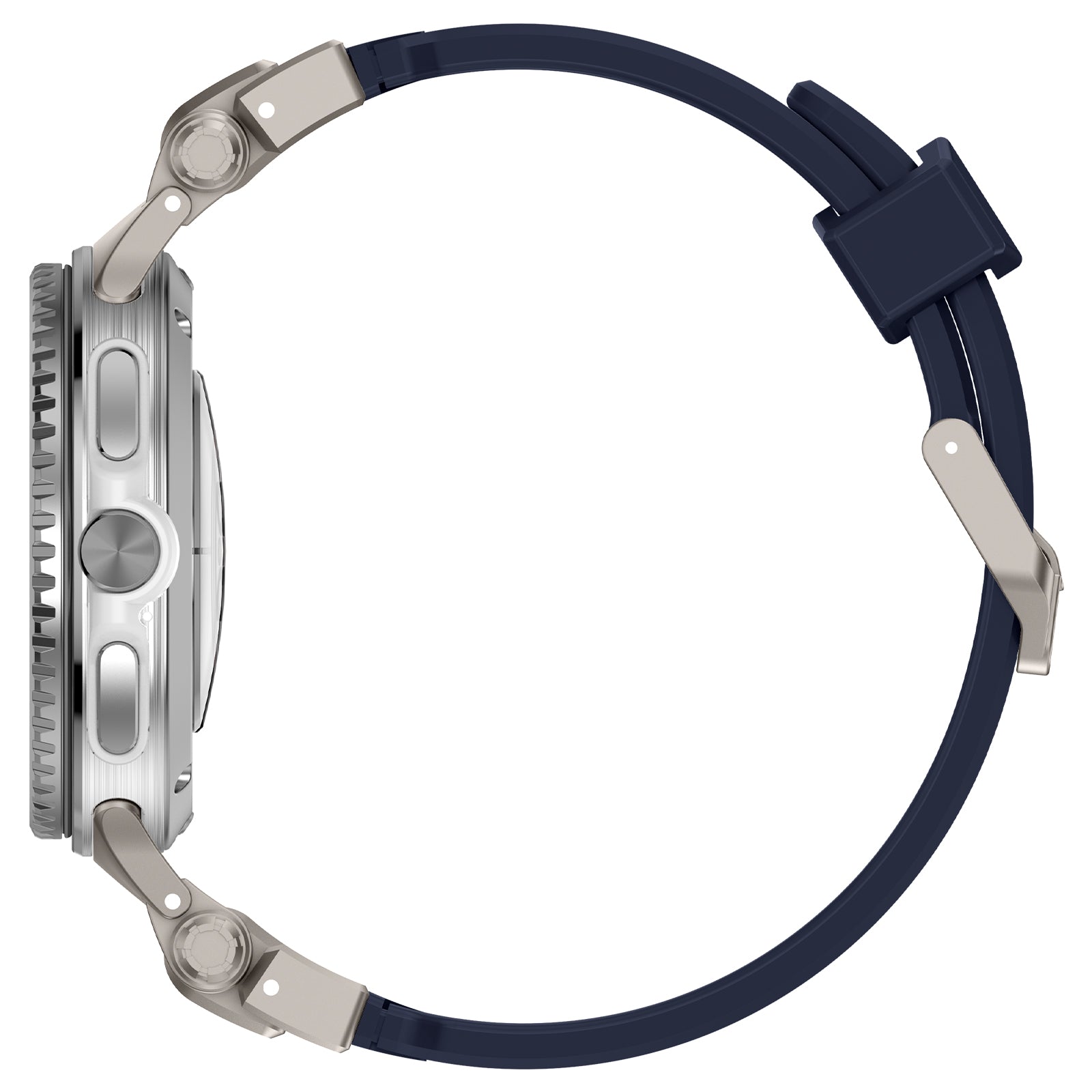 Samsung Galaxy Watch 8 Classic 'Explorer' Silicone Strap (Blue with Titanium)