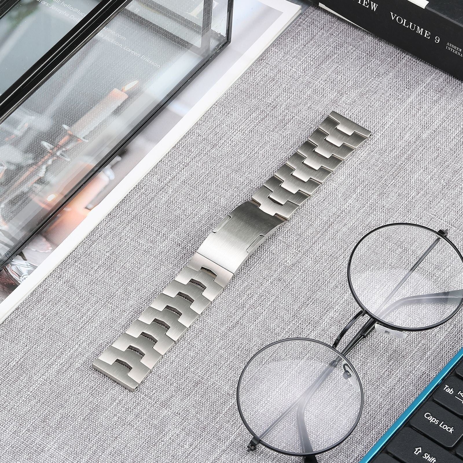 Amazfit Balance Titanium Grain Strap (Flat Buckle) (Silver)