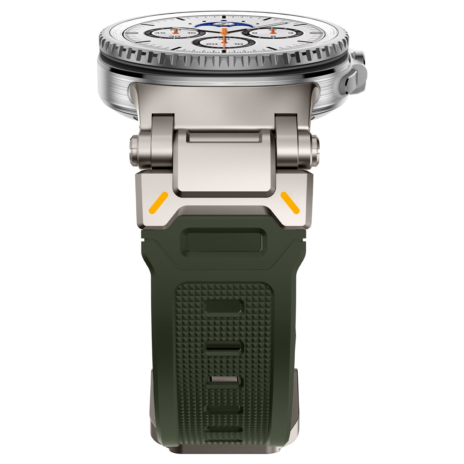 Samsung Galaxy Watch 8 - 44mm 'Explorer' Silicone Strap (Green with Titanium)