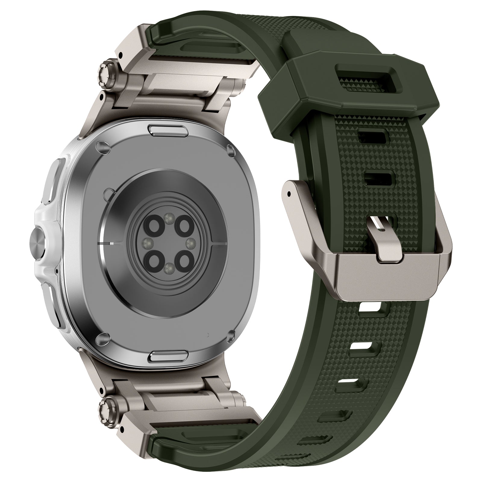 Samsung Galaxy Watch 8 - 44mm 'Explorer' Silicone Strap (Green with Titanium)