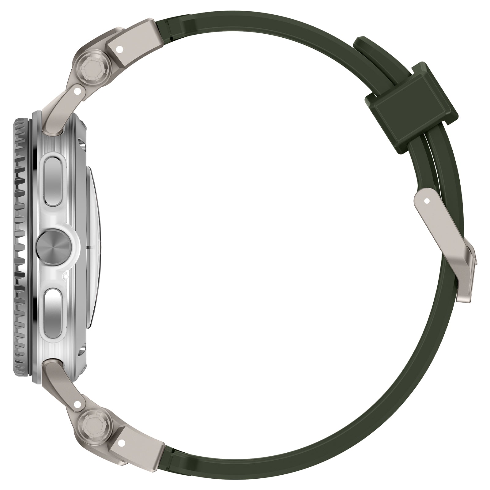 Samsung Galaxy Watch 8 - 44mm 'Explorer' Silicone Strap (Green with Titanium)