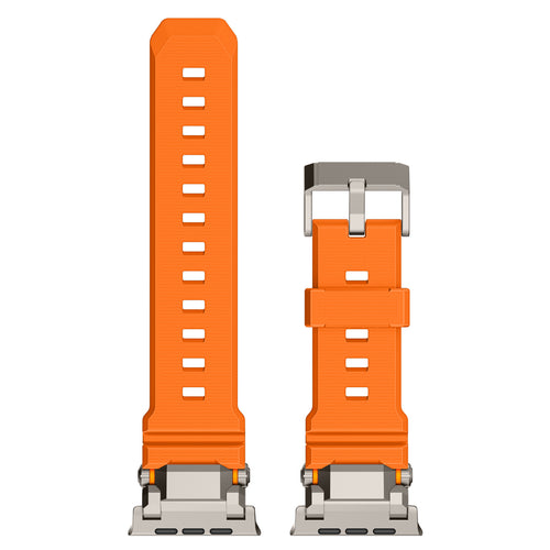 Apple Watch 'Adventurer' Silicone Strap (Orange with Titanium)