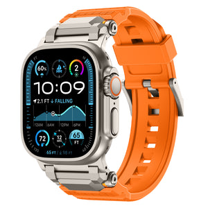 Apple Watch 'Adventurer' Silicone Strap (Orange with Titanium)