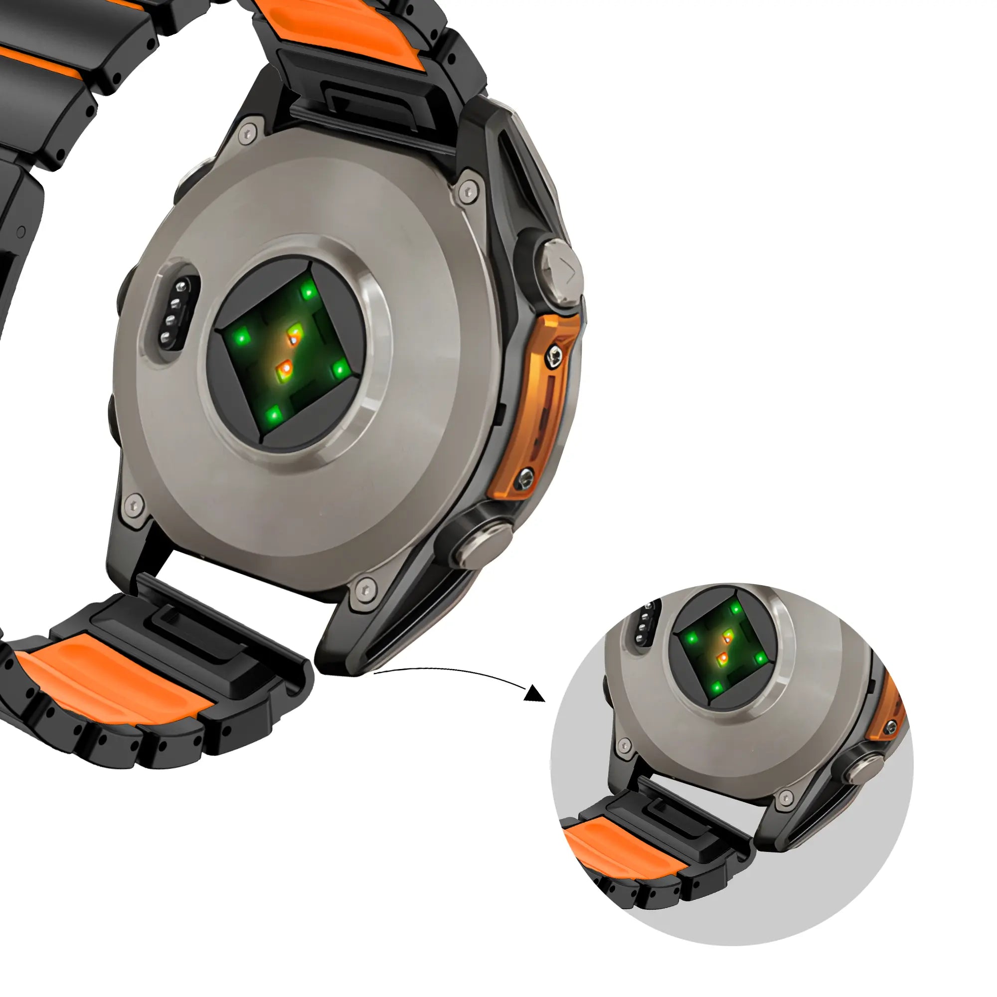 Bandz Garmin D2 Delta Titanium Strap 'Hybrid' (Black/Orange)