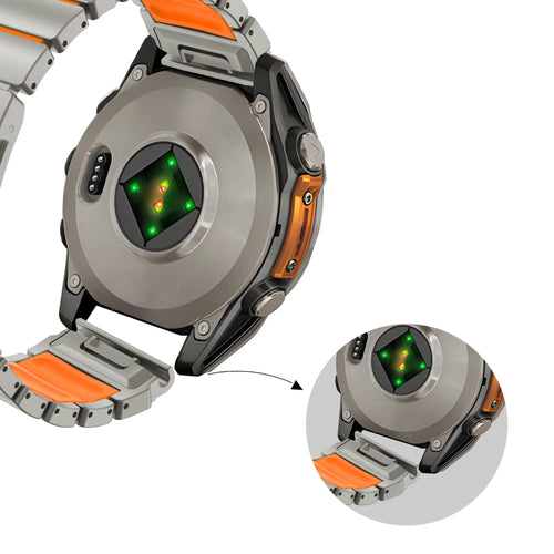 Bandz Garmin Approach S60 Titanium Strap 'Hybrid' (Titanium/Orange)