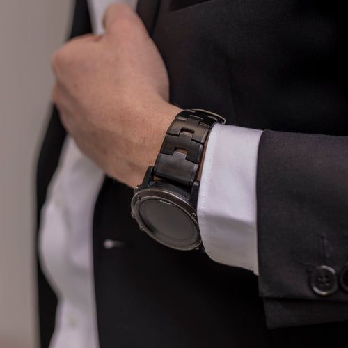 Bandz Garmin D2 Charlie Titanium Link Strap (Black)