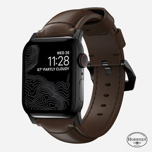 Nomad Traditional Apple Watch Leather Strap (Brown/Black)