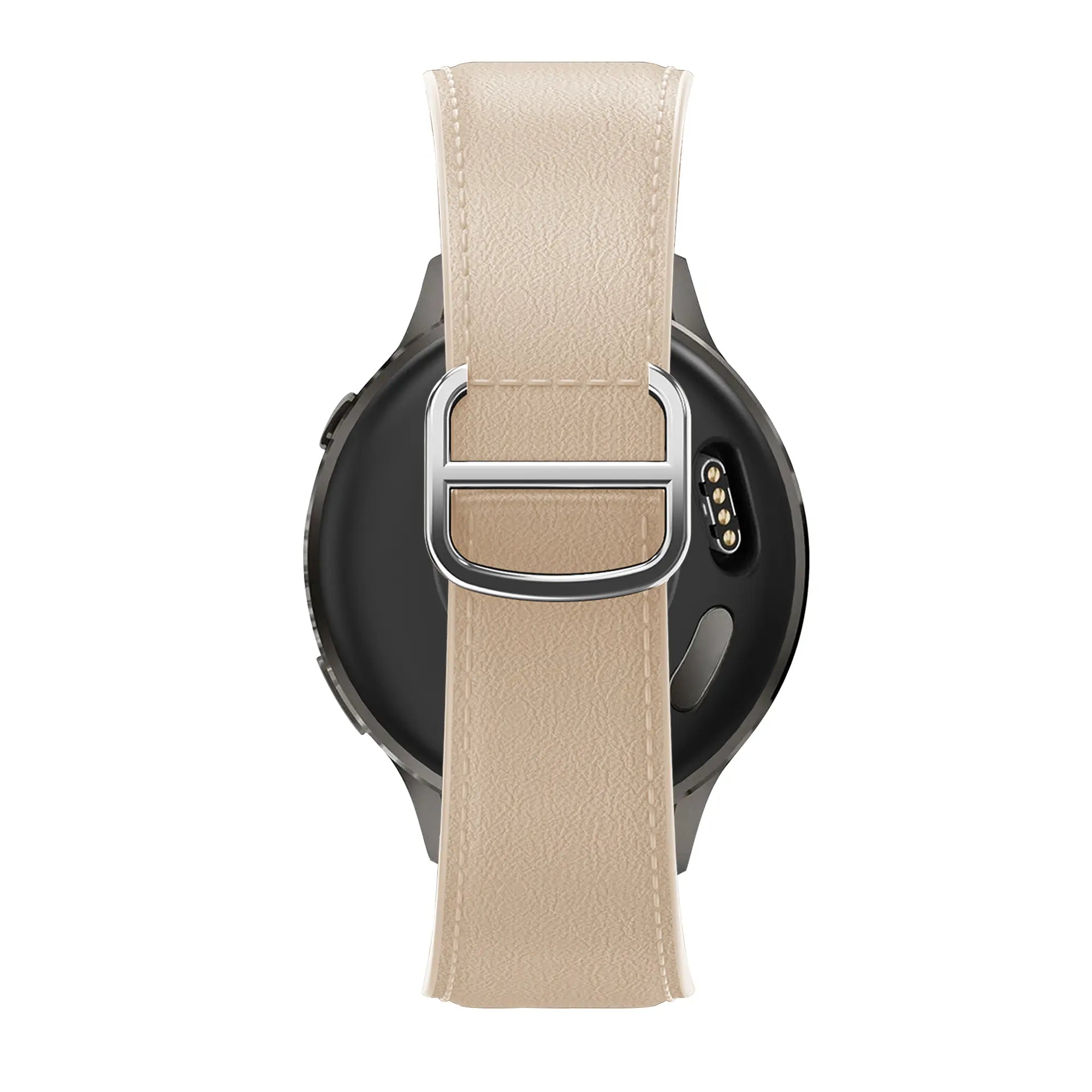 Bandz Amazfit GTS 4 Leather Strap 'D-Type' (Beige)