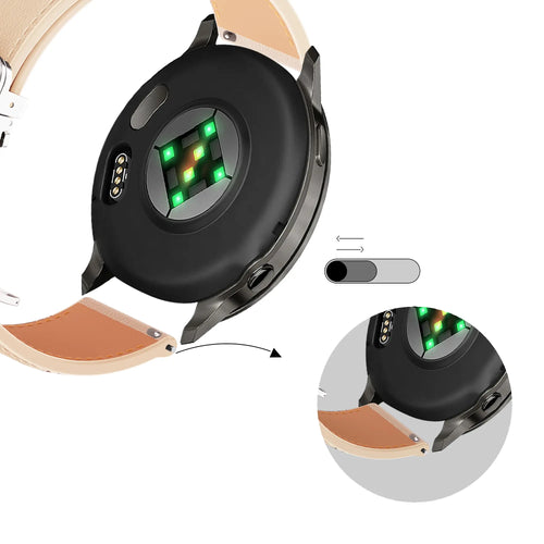 Bandz Amazfit GTS 4 Leather Strap 'D-Type' (Beige)