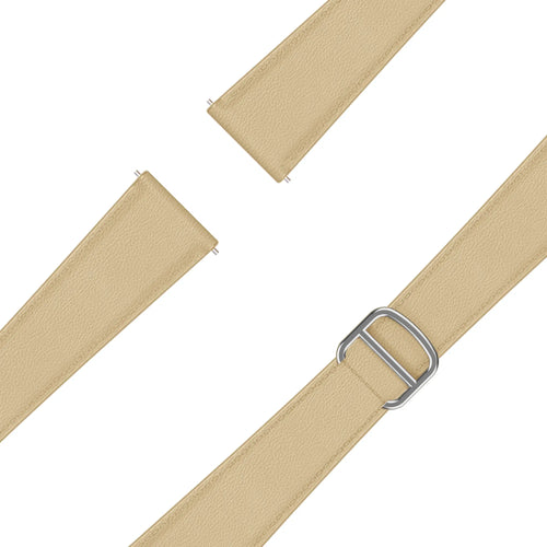 Bandz Amazfit Bip U Leather Strap 'D-Type' (Creme)