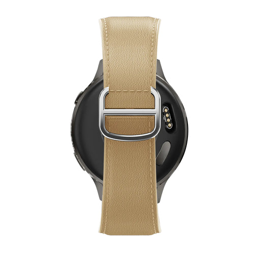 Bandz Amazfit Bip U Leather Strap 'D-Type' (Creme)