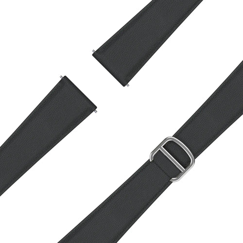 Bandz Amazfit Bip U Leather Strap 'D-Type' (Black)