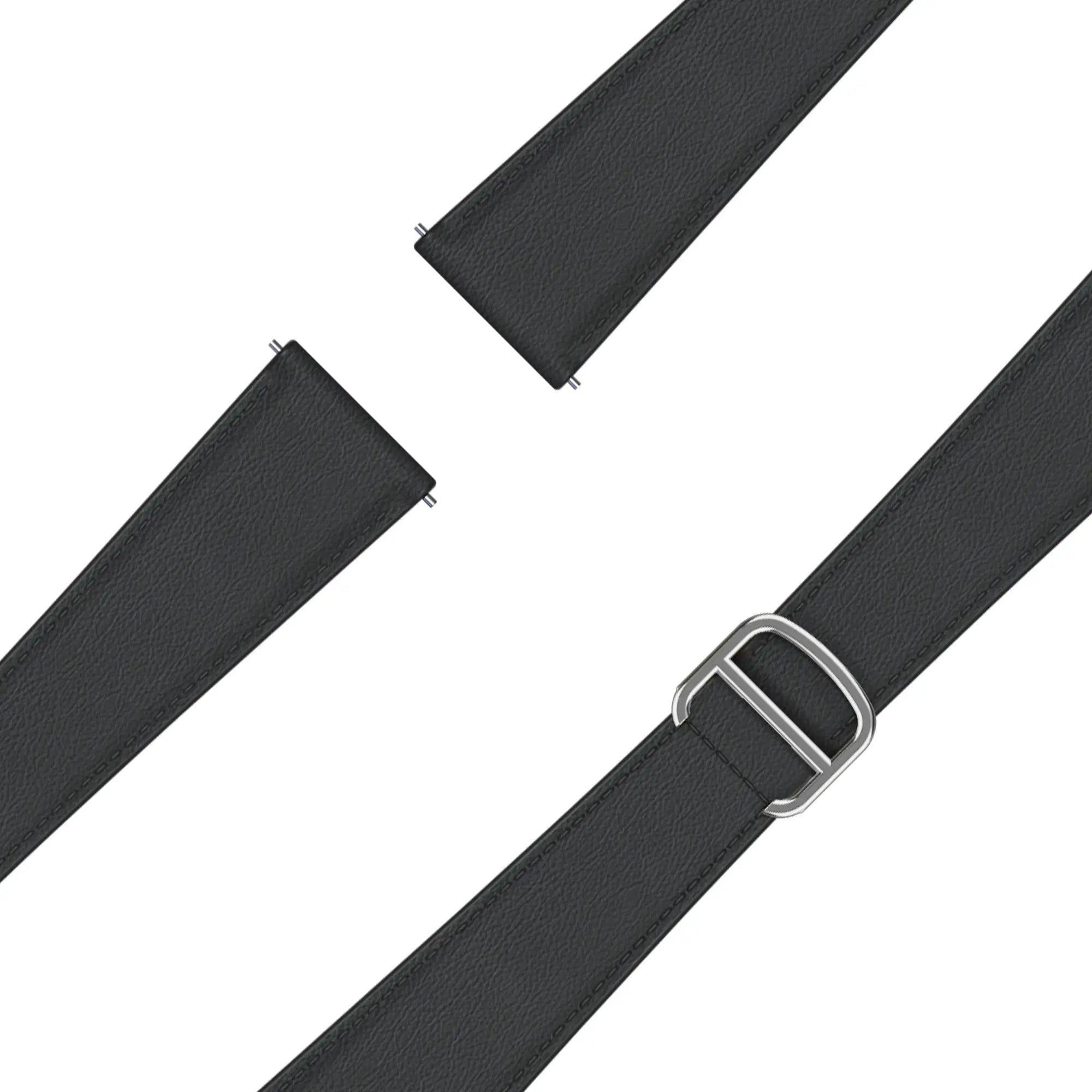 Bandz Amazfit Bip U Leather Strap 'D-Type' (Black)