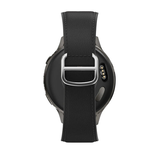 Bandz Amazfit Bip U Leather Strap 'D-Type' (Black)