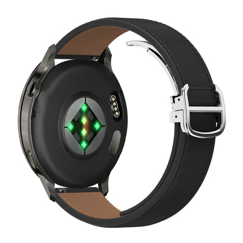 Bandz Amazfit Bip U Leather Strap 'D-Type' (Black)