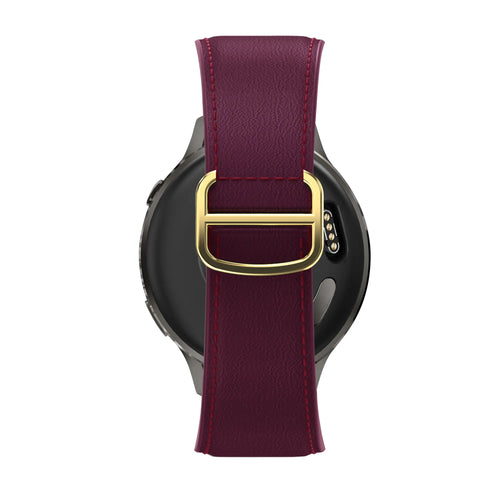 Bandz Amazfit Bip U Leather Strap 'D-Type' (Wine Red)