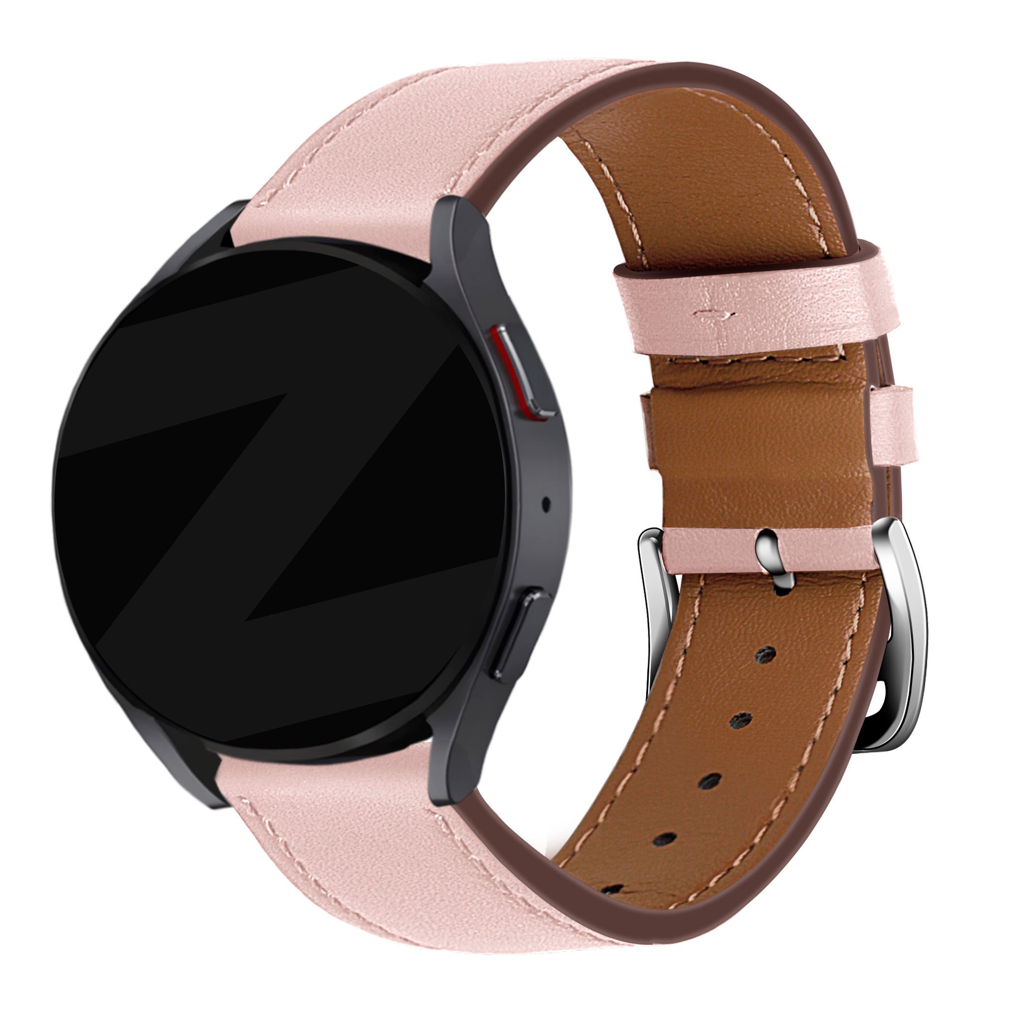 Bandz Amazfit Active 2 Leather Strap 'Deluxe' (Pink)