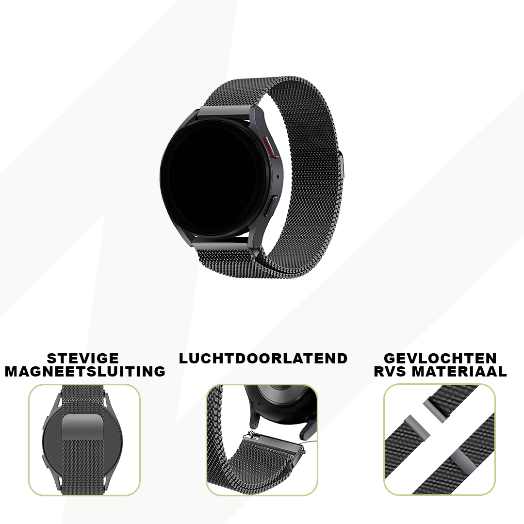 Bandz Garmin Venu 2 Milanese Loop Strap (Black)