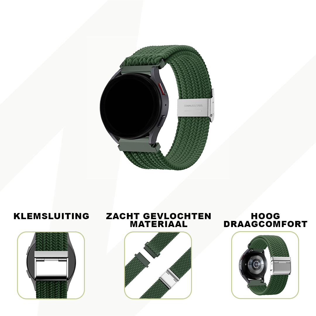 Bandz Garmin Venu 2 Woven Nylon Strap (Olive Green)