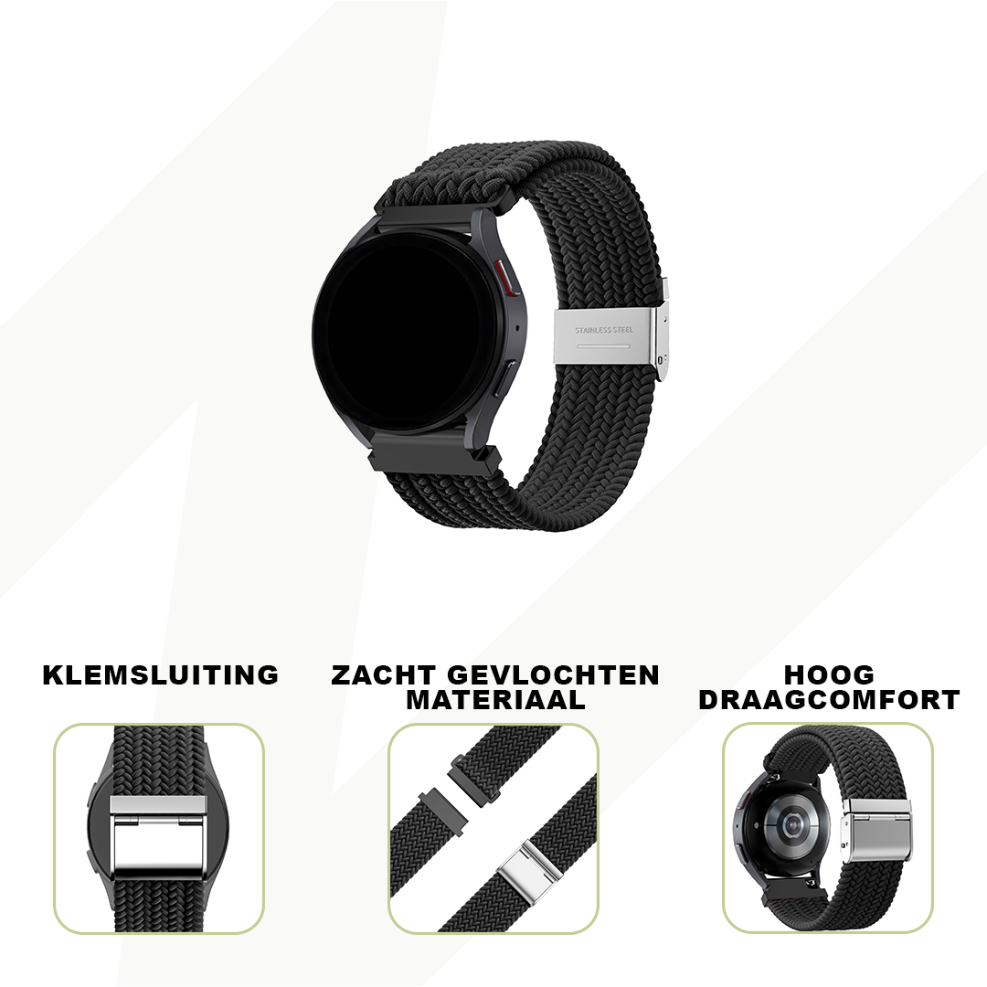 Bandz Garmin Venu 2 Woven Nylon Strap (Black)