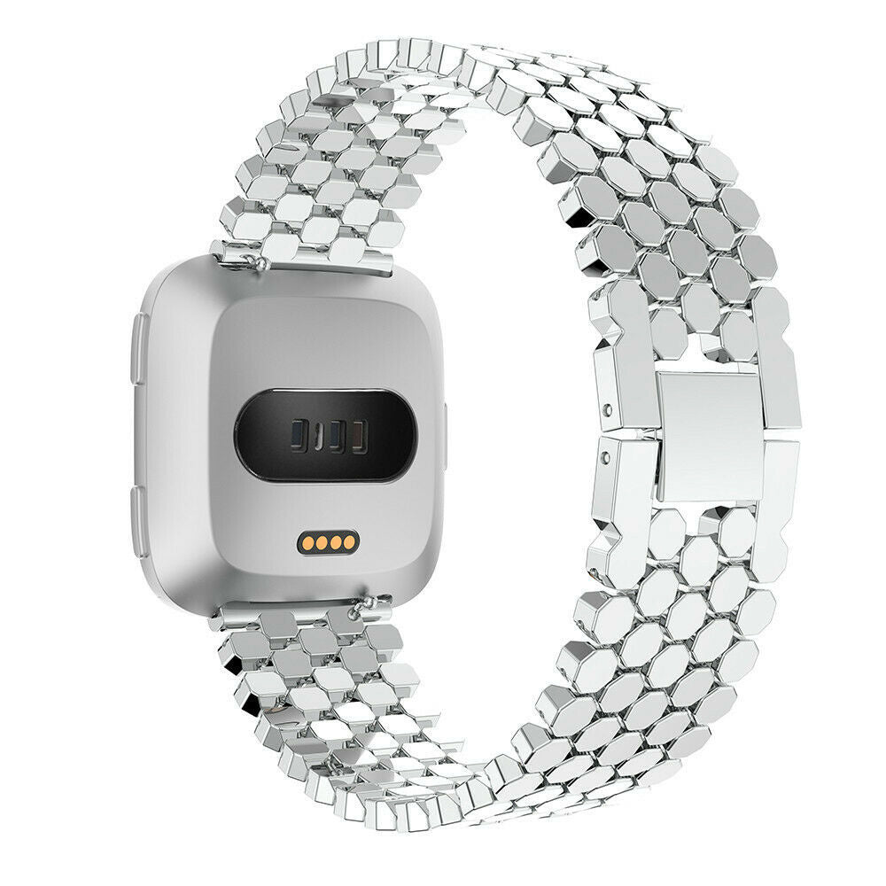 Fitbit Versa/Versa Steel Strap Hexagons (Silver)
