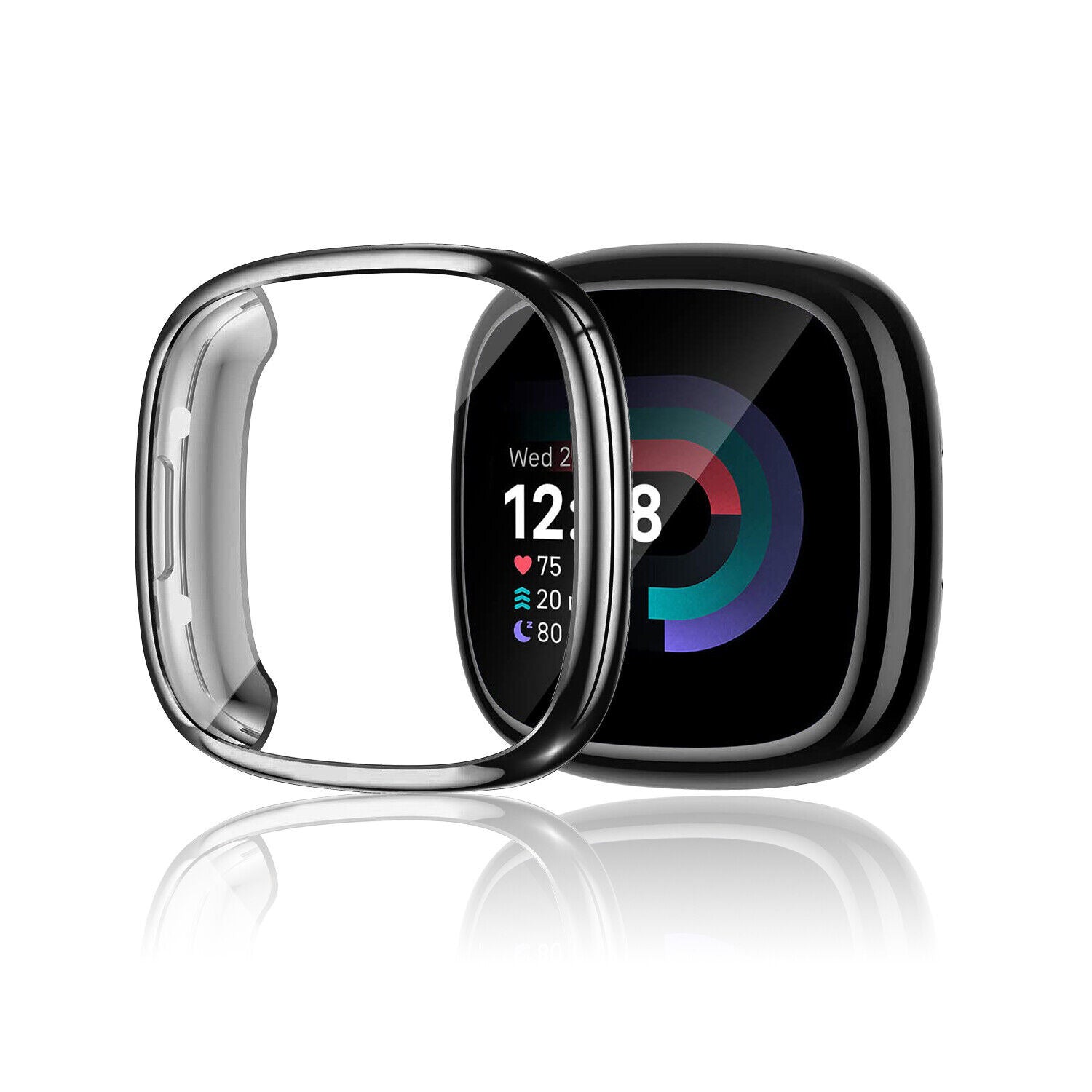 Strap-it Fitbit Versa 4/Sense TPU Case (Black) Free Shipping!