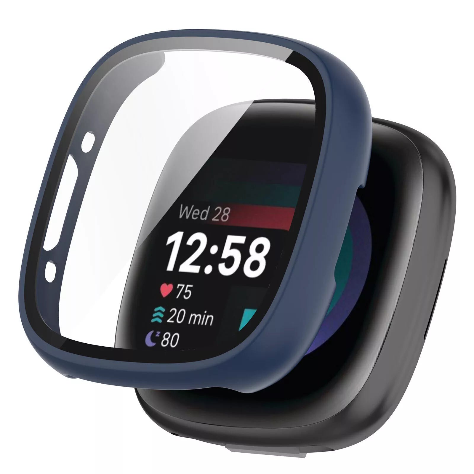 Fitbit Versa 4 / Sense 2 Hard Case with Glass