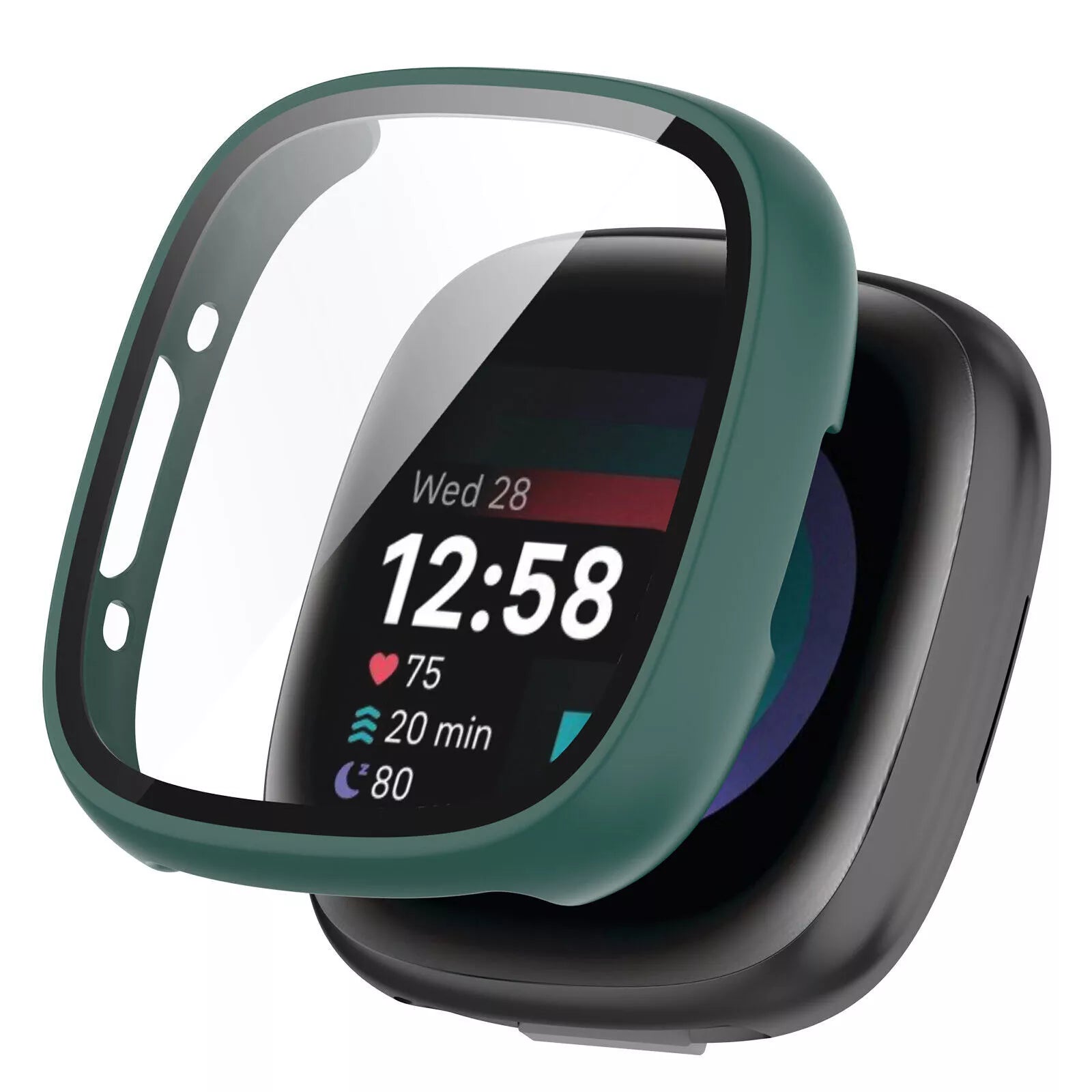 Fitbit Versa 4 / Sense 2 Hard Case with Glass (Green)