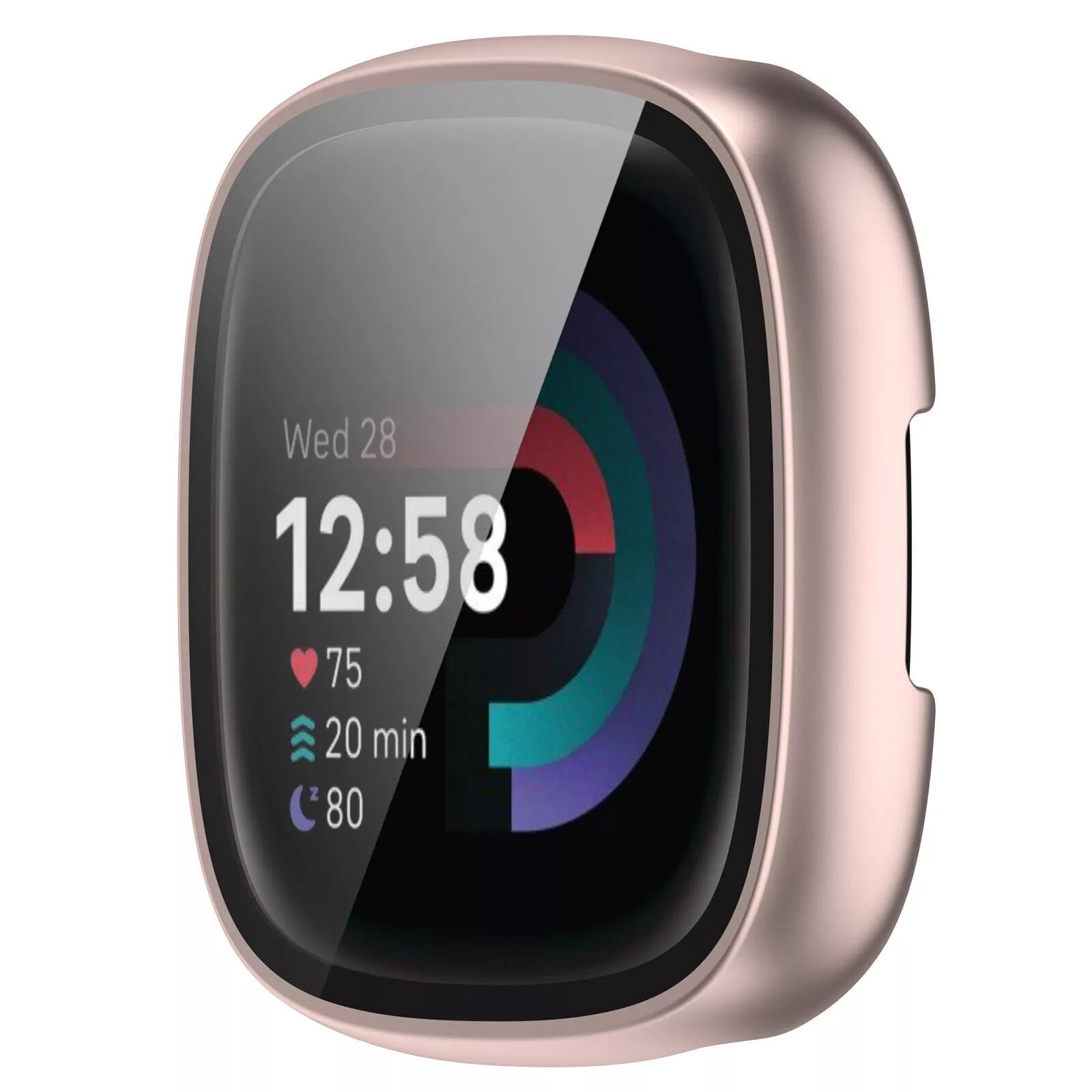 Fitbit Versa 4 / Sense 2 Hard Case with Glass (Rose Gold)