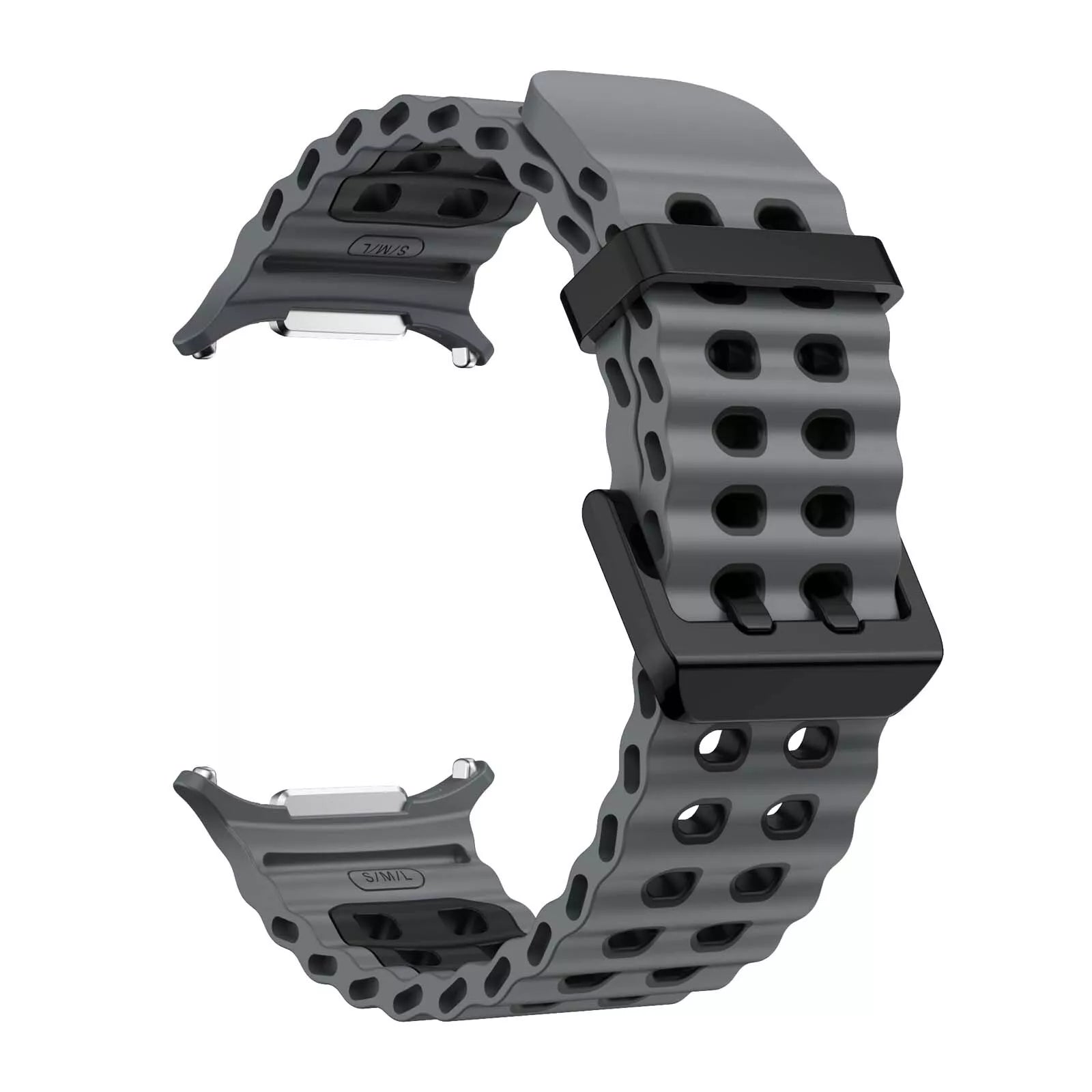 Samsung Galaxy Watch Ultra Wave Silicone Strap (Gray/Black)