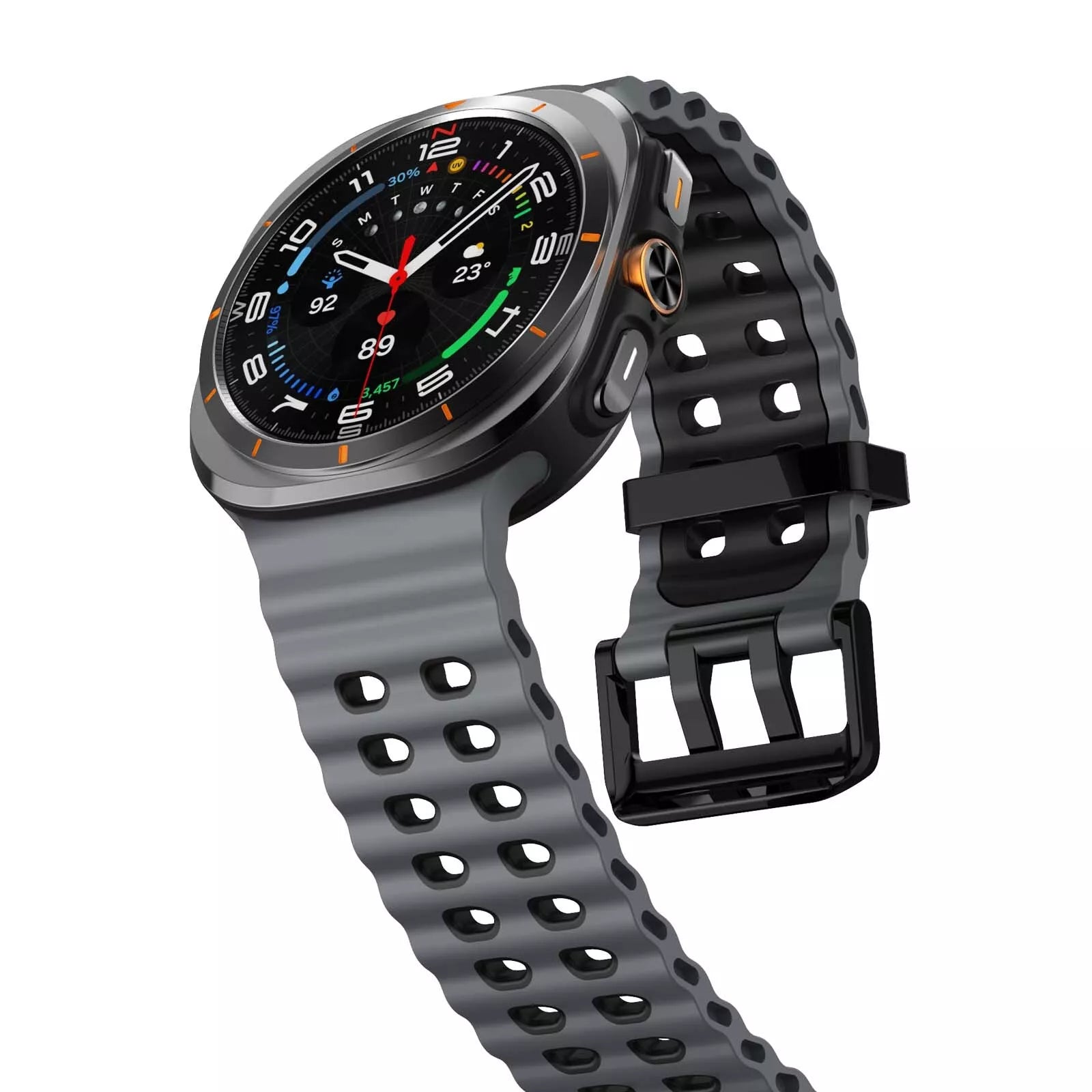 Samsung Galaxy Watch Ultra Wave Silicone Strap (Gray/Black)