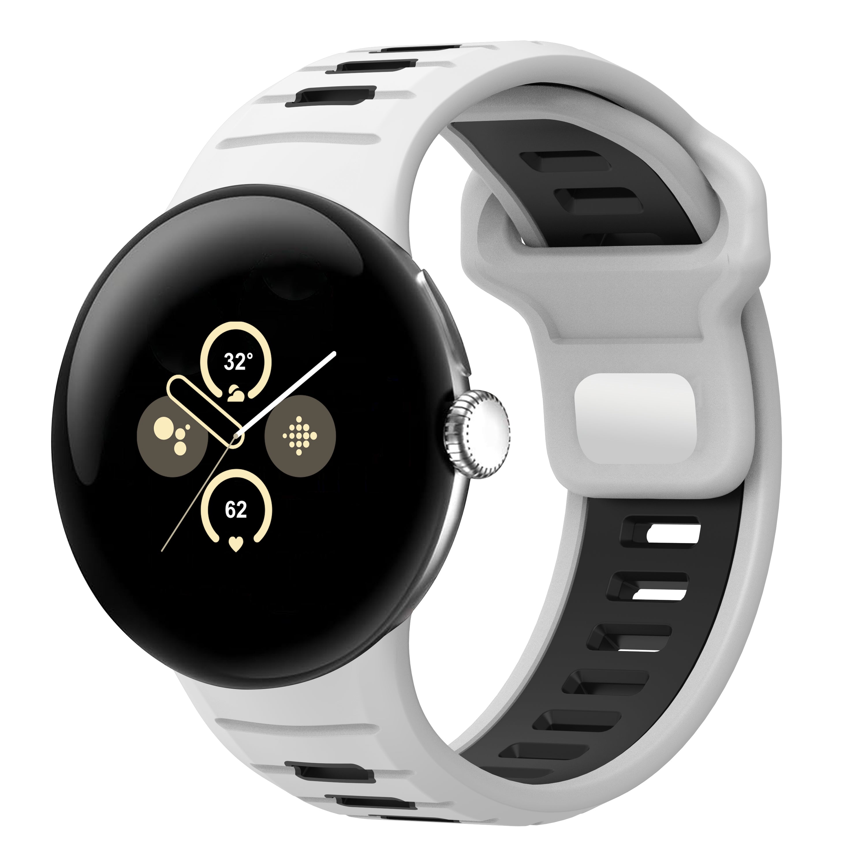 Google Pixel Watch 4 - 45mm Sport Duo Strap (White/Black)