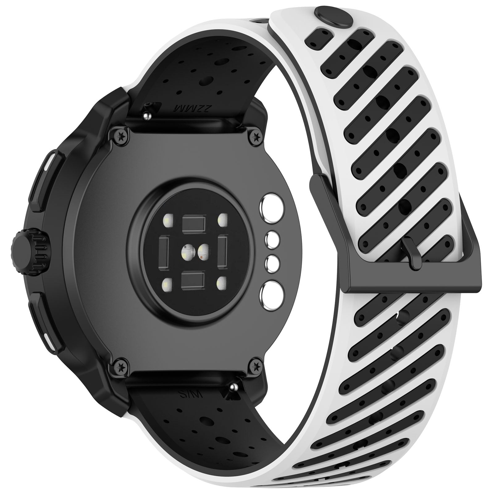 Huawei Watch GT 2 - 46mm Striped Silicone Strap (White/Black)