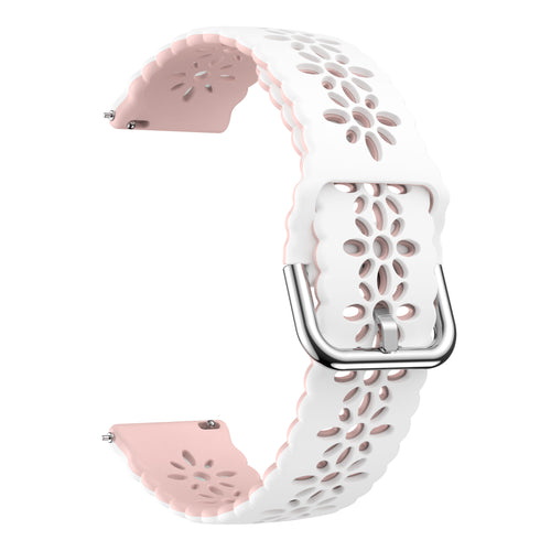 Amazfit Bip U (Pro) Patterned Silicone Strap (lWhite/Pink)