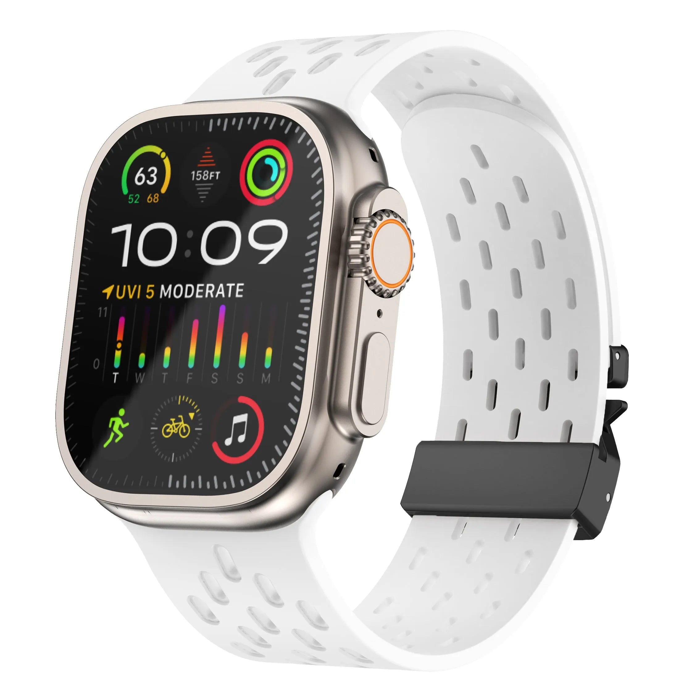 Apple Watch Silicone Air Strap with P-Buckle (White)