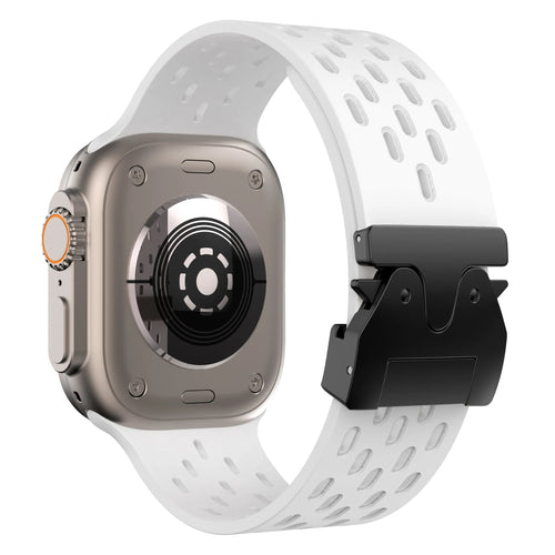 Apple Watch Silicone Air Strap with P-Buckle (White)