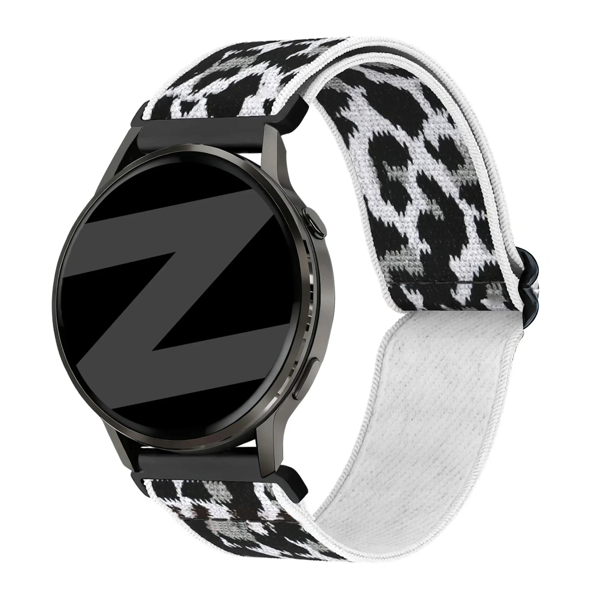 Bandz Oozoo Smartwatch 20mm Elastic Nylon Strap (White Leopard)