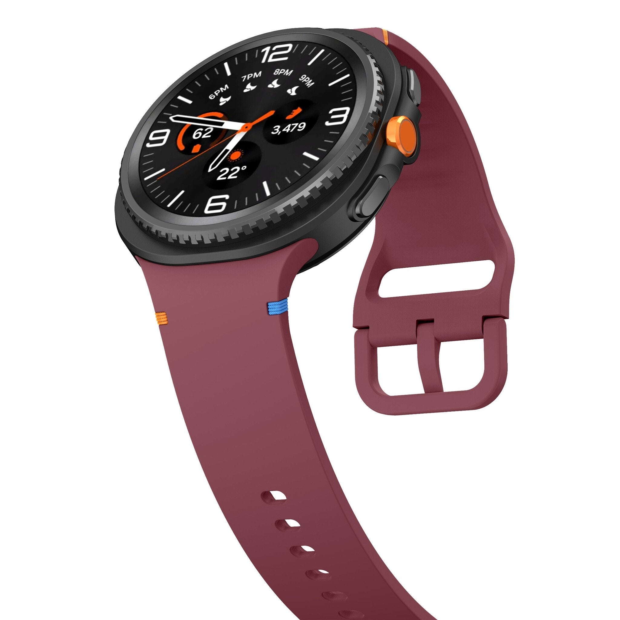 Samsung Galaxy Watch 8 - 44mm Silicone Strap (Wine Red)