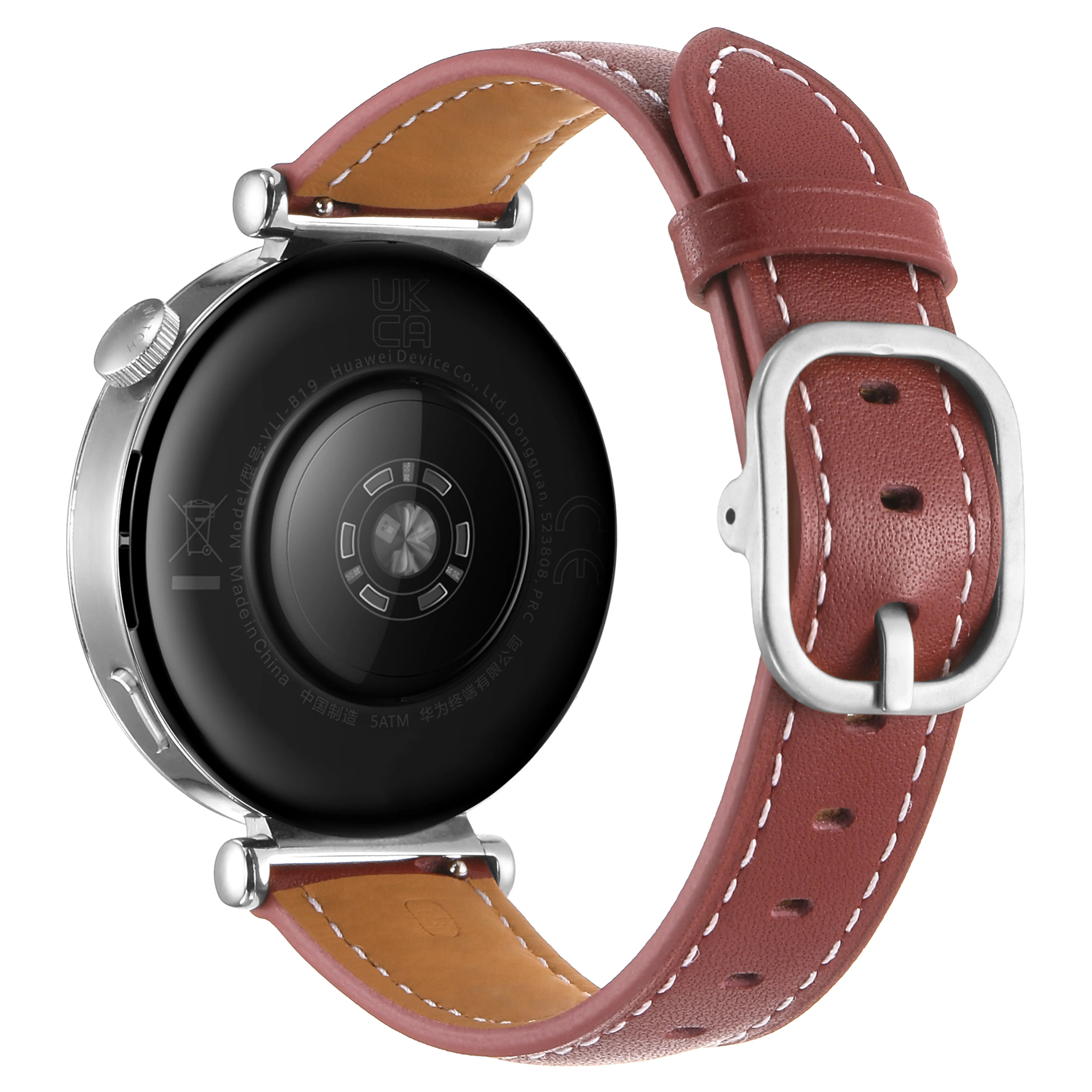 Fossil Gen 6 - 42mm Square Leather Strap (Wine Red)