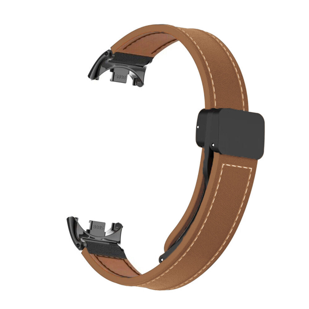 xiaomi mi band 8 leather d buckle brown 2