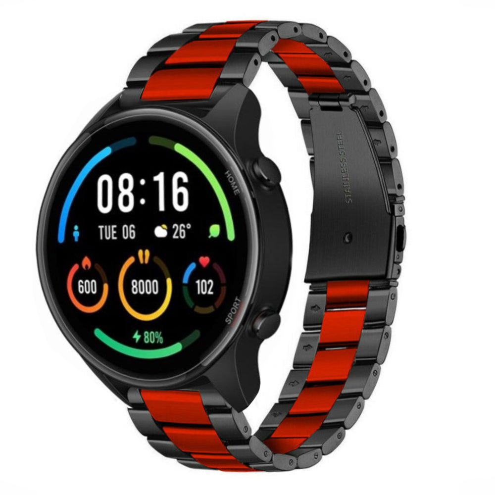 xiaomi-mi-watch-stalen-band-zwart-rood