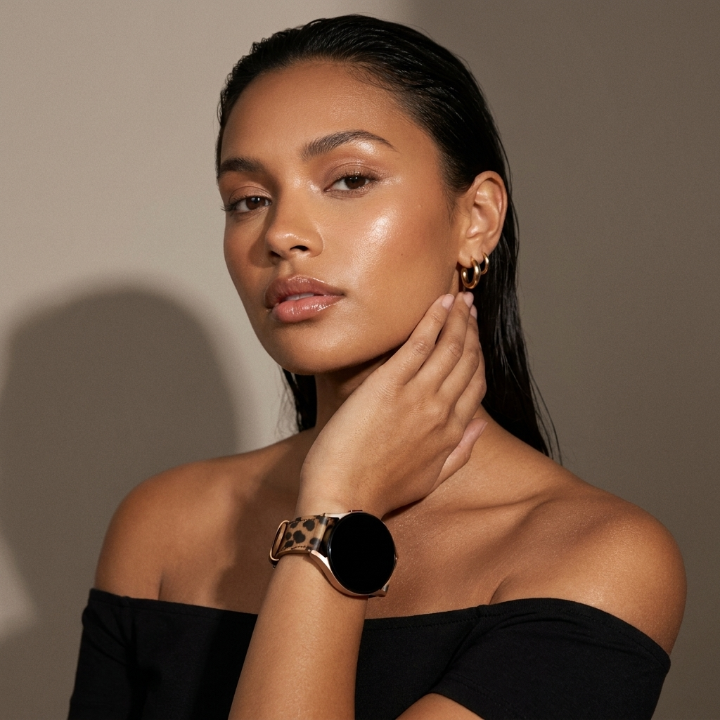 xoxo Wildhearts Amazfit Active 2 Leather Strap (Leopard)