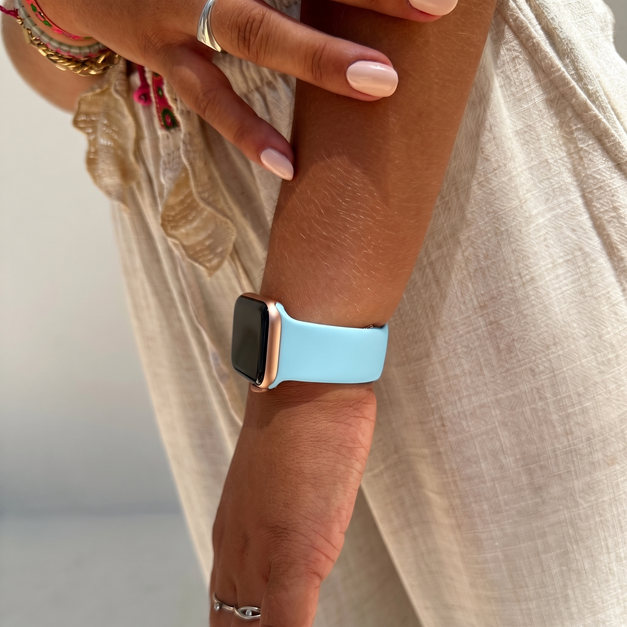 xoxo Wildhearts Apple Watch Silicone Strap (Light Blue)